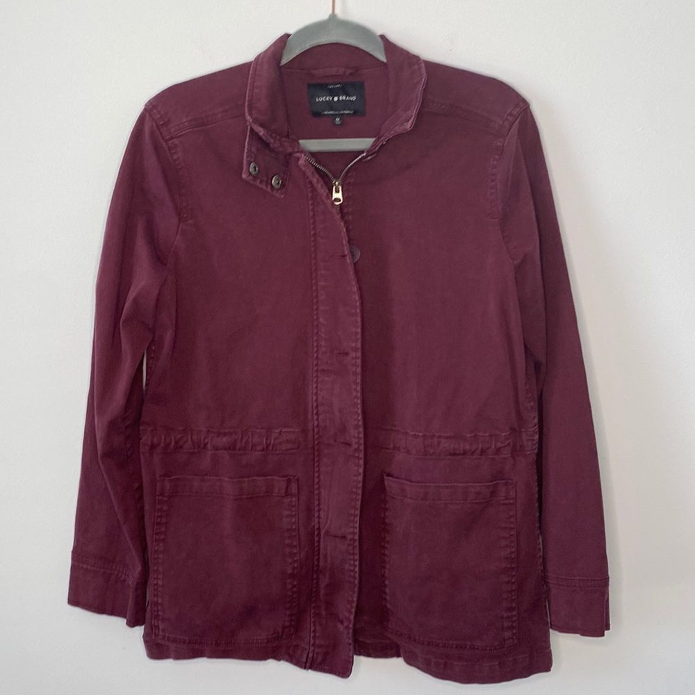 Lucky Brand Utility Jacket Burgundy